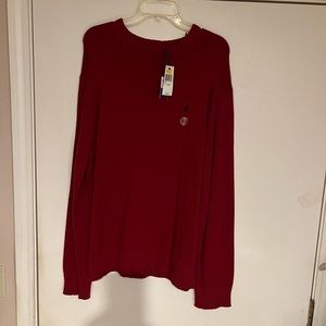 Mens Nautica Red Crew Neck Sweater  NWT